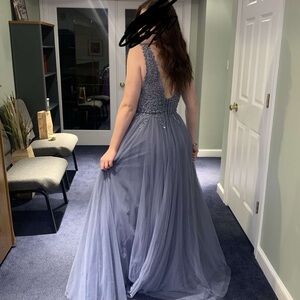Elegant Blue Evening Gown! Only worn to try on never ended up wearing to prom.